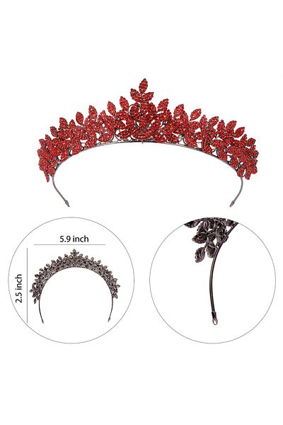 Hayalperest boncuk Model Leaf Mireasa Coroana Printesa Pentru Costume de Nunta Coroana Regina Mireasa Rosie