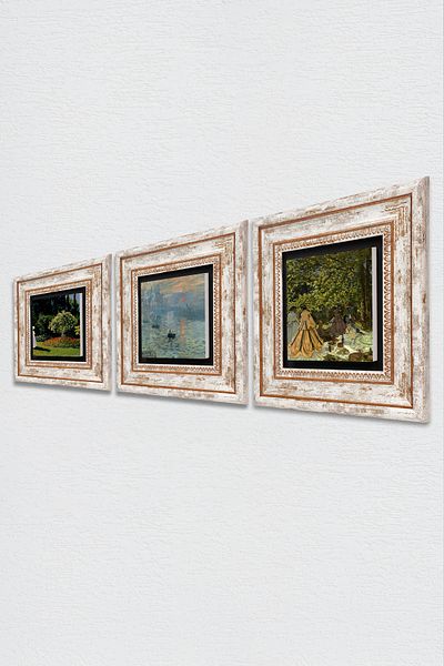 Pinecone Monet Lunch at the Cider, Woman in the Garden, Sunrise Stone Wall Painting Framed Wall Decor