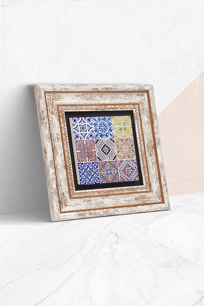 Pinecone Ethnic Pattern Stone Wall Painting Πλαίσιο Διακόσμηση τοίχου Wall Art Tk1-378