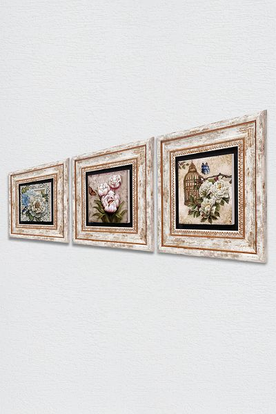 Pinecone Πεταλούδα Λουλούδι Πέτρινος Πίνακας Τοίχου Πλαίσιο Διακόσμηση Τοίχου 3 τεμαχίων Σετ Ζωγραφικής Τέχνη τοίχου