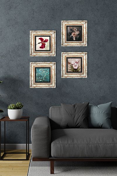 Pinecone Lalea, arbore de migdale Van Gogh, seria Spring Fall, decor de perete înrămat cu pictură pe piatră cu flori de fluture