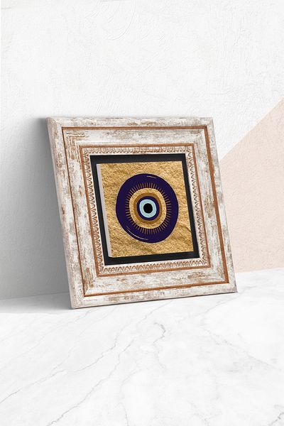 Pinecone Evil Eye Stone Wall Painting Framed Wall Decor Wall Art Tk1-358