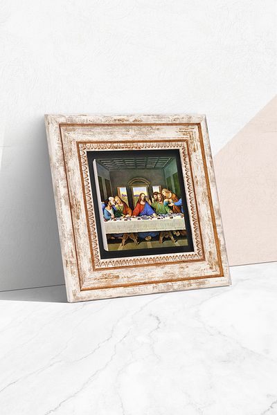 Pinecone Leonardo Da Vinci Τελευταίο Δείπνο Πέτρινος Τοίχος Ζωγραφική Κορνίζα Διακόσμηση τοίχου Τέχνη τοίχου