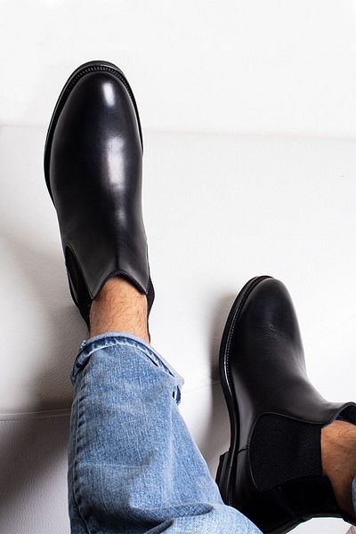 BENGAL Black Davies 100% Genuine Leather Guarantee Black Men's Boots