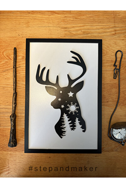 Step and Maker Çift Katmanlı (3D) 'Yılbaşı Geyiği' Tablosu