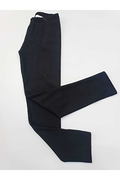 Dastini Çocuk Likralı Fitilli Siyah Tayt