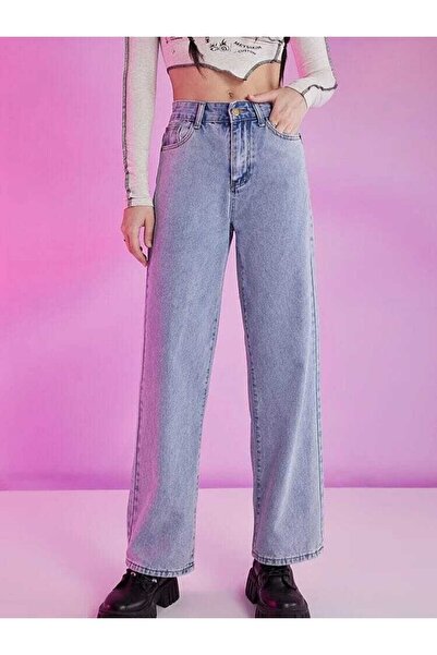 ByCukurovaFrango 90's Blue Snow Wash Loose Palazzo Wideleg Jean Power Lycra Γ...