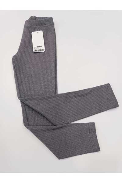 Dastini Çocuk Likralı Fitilli Gri Tayt