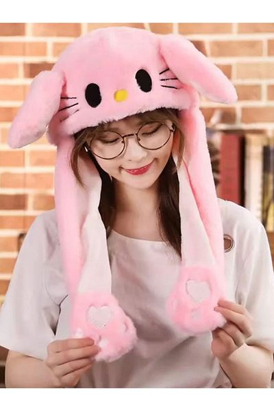 LİNOTTİ Girl's Beanie with Moving Ears Led Light