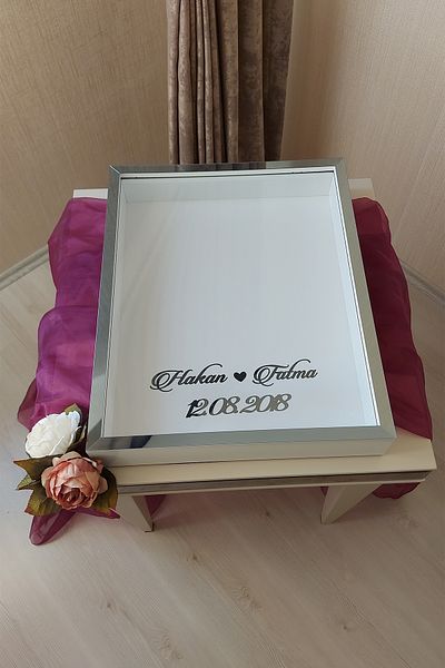 Verda Çerçeve 40x50 εκ. Λευκό καπνιστό Deep LEDless Rose Memory Frame! Κουτί τριαντάφυλλου