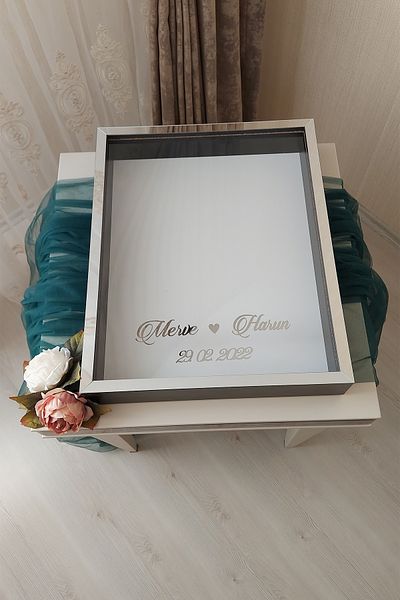 Verda Çerçeve 40x50 Cm Black-silver Deep LED Free Rose Memory Frame!Rose Box