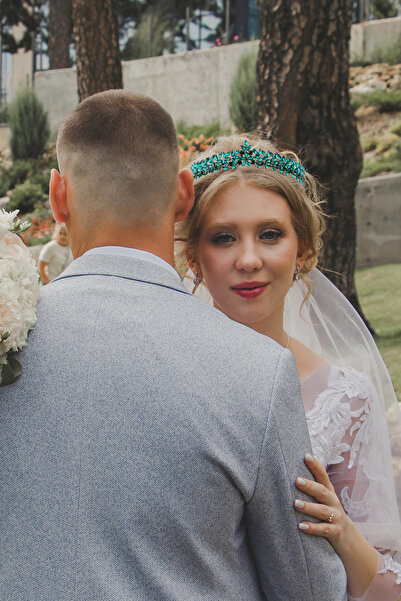 Limelia Νυφικό στέμμα χέννας με μοτίβο λουλουδιών από κρυστάλλινη πέτρα για ε...