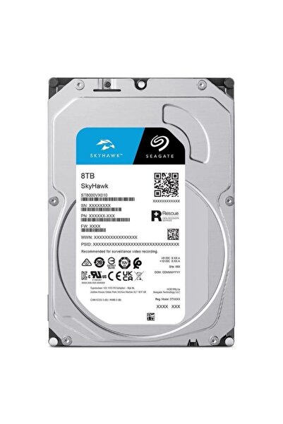 Seagate 8TB Güvenlik Diski SATA 3.5" SKYHAWK ST8000VX009