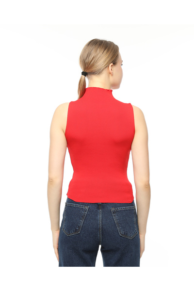 MA ananas Kadın Önü Damla Kolsuz Triko Bluz