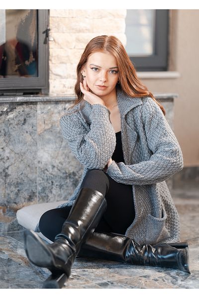 VerdeBlanco Knitted Cardigan with Button Detail