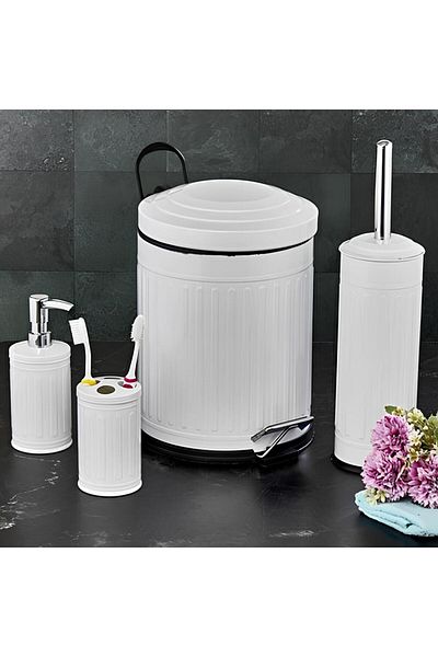 Kosova Vintage Efor, 4-Piece Bathroom Set White