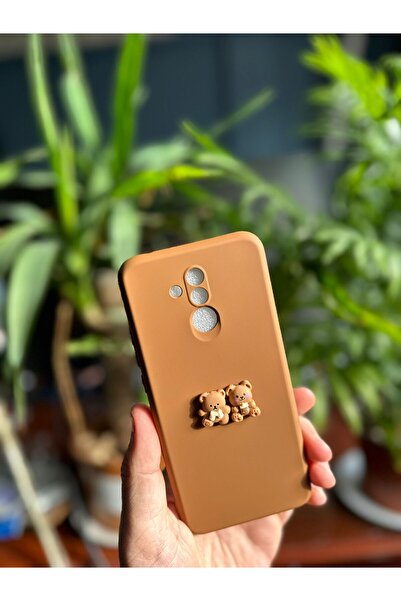 Tria Huawei Mate 20 Lite Uyumlu Yumuşak Silikon Ayıcık Figürlü İçi Kadife Lansman Telefon Kılıfı