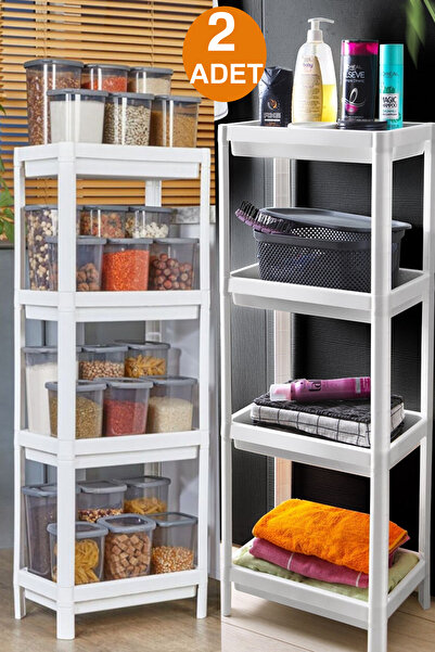 Tugomer 2 Adet Vesken Raf Ünitesi - Balkon Banyo Mutfak Düzenleyici Çok Amaçl...