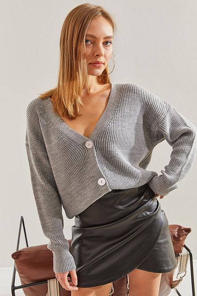Bianco Lucci Dámský pletený cardigan - design na knoflíky