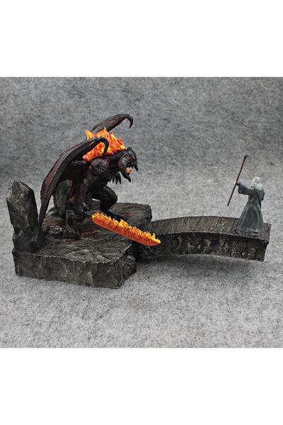 PWUL WORKS Balrog Ve Gandalf Savaşıyor Diorama Figür 18x30 Cm Yüzüklerin Efen...