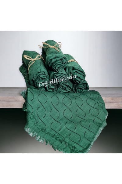 AGH Değerli Hediyeler وشاح رأس بنمط مربع منقوش باللون الأخضر الداكن في نموذج ...