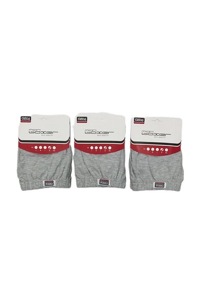Öztaş Underwear Ανδρικό μπόξερ μονό ζέρσεϊ με κρυφό καουτσούκ 3 τεμαχίων