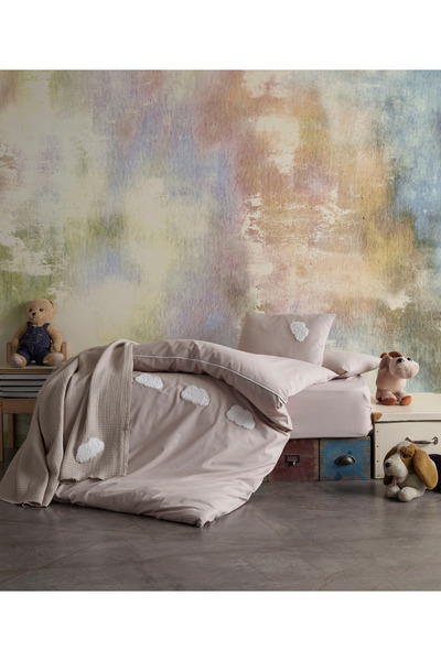 Majoli Clasy baby 100% organic cotton muslin blanket and bedding set cloud brown
