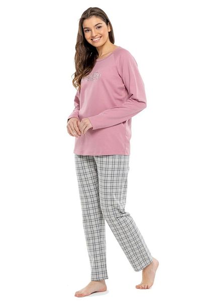 Mod Collection Crew Neck Checked Pajama Set