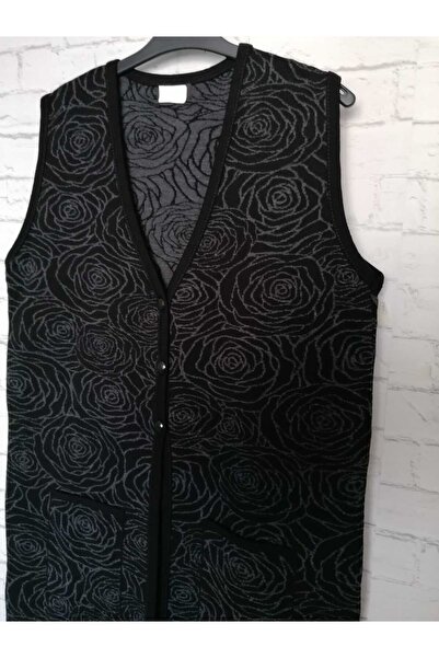 anne moda ankara зимовий, 1-го сорту сталь, акрилове плетіння, 2 кишені, 3 ґудзики, V-подібний комір, додатково подовжений трикотажний жилет