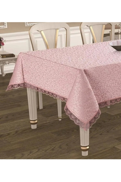 Sfr Home by FİSKOS KDK LEKE TUTMAZ FRANSIZ DANTEL MASA ÖRTÜSÜ PEMBE RENK
