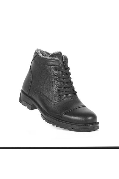 GENÇ GEPPETTO 100% GENUINE LEATHER FUR INNER LINING MEN'S BOOTS