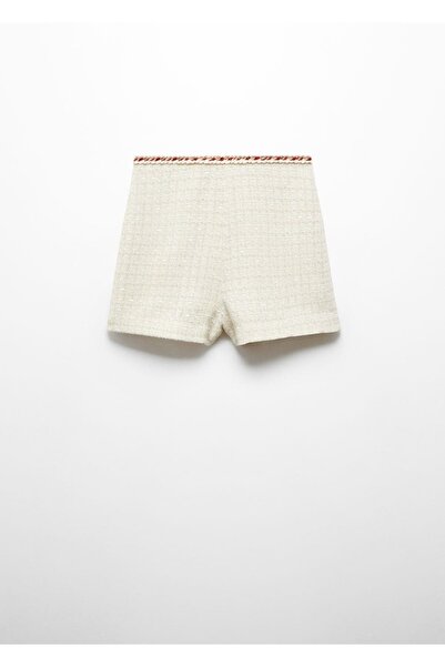 MANGO Woman Tüvit detaylı şort