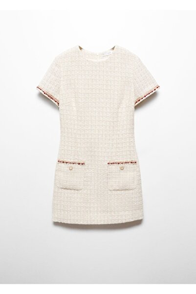 MANGO Woman Cepli tüvit elbise