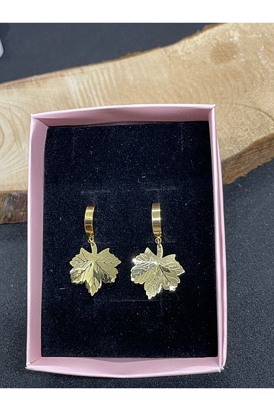 AtlasButik Plane Leaf - Steel Earring Design