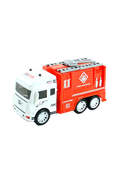 MİLKYADATOYS سيارات إطفاء الاحتكاك سلم أحمر قابل للطي 3 تشكيلة بمقياس 1:32
