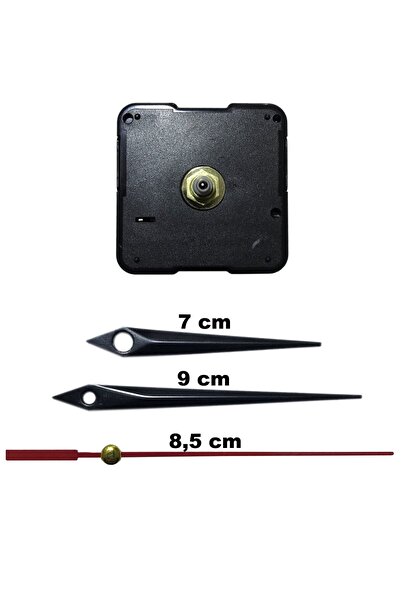 aladepo Duvar Saati Mekanizması Akar Sessiz 1. Sınıf Askısız 14mm Siyah - Kır...