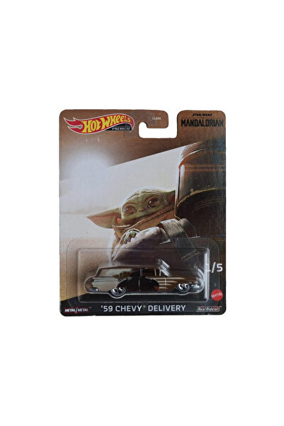 HOT WHEELS Star Wars The Mandalorian Premium 59 CHEVY DELIVERY Metal Die Cast Model Araba