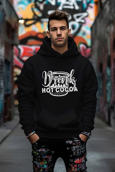 ADABEBEK Drink Hot Cocoa Style Comfortable Oversize Φούτερ