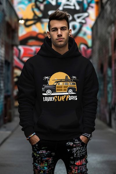 ADABEBEK Υπέροχο Surf Days Style Relaxed Cut Oversize φούτερ