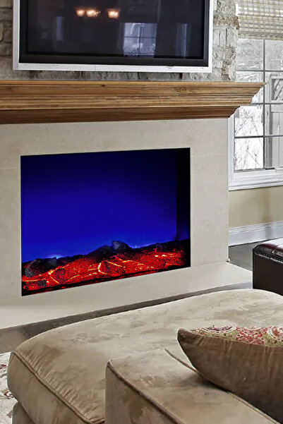 İnci Elektrikli Dekoratif Şömine 60x60x15 Cm Elektrikli Bluetooth Hoparlör Ve...