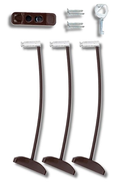 Pandogo Dark Brown Premium Window Lock for Child Safety Easy Installation Long Lasting 3 Pieces