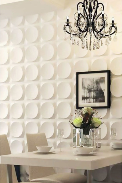 Duvarım 3 Boyutlu Boyanabilir PVC Duvar Paneli Olips (50-50 cm 4 adet-1 metrekare)