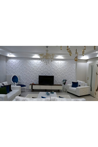 Duvarım 3 Boyutlu Boyanabilir PVC Duvar Paneli Safran (50-50 cm 4 adet-1 metrekare)