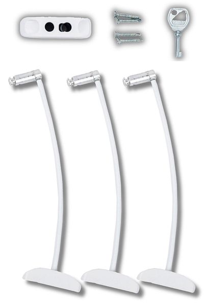 Pandogo White Premium Window Lock for Child Safety Easy Installation Long Lasting 3 Pieces