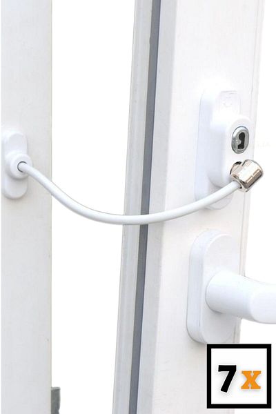 Viselia White Window Lock with 7 Ropes Child Safety Security Burglar Pimapen Door Baby Lock