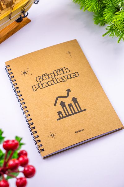 Red Whiter Planificator zilnic Business Tracker Notepad A5 Notebook cu copertă Kraft