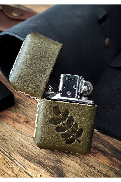 Atölye Çınar Leather Handmade El Yapımı Hakiki Deri Kılıflı Zippo Çakmak