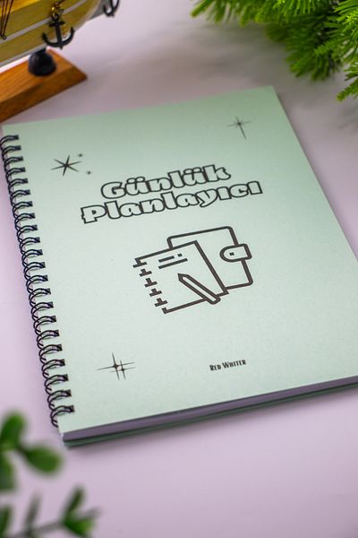 Red Whiter Daily Planner Business Tracker Notebook A5 Green Cover Notebook