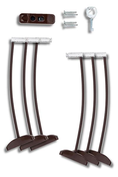 Pandogo Premium Window Lock for Child Safety Easy Installation Long Lasting 6 Pieces Dark Brown