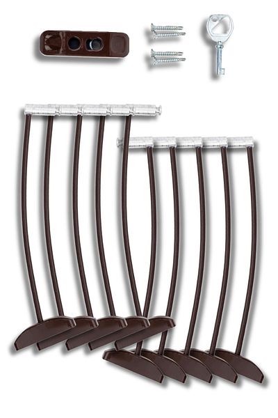 Pandogo Premium Window Lock for Child Safety Easy Installation Long Lasting 10 Pieces Dark Brown